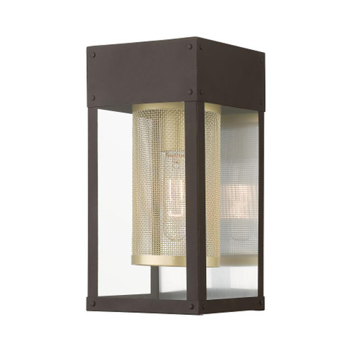 1 LT Bronze with Soft Gold Candle and Brushed Nickel Stainless Steel Reflector Outdoor Wall Lant (108|20761-07)