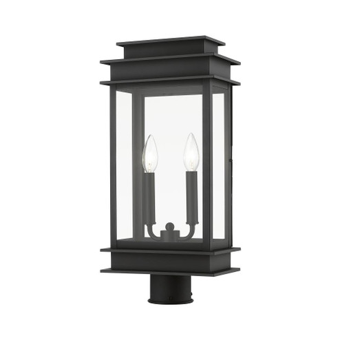 2 Light Black with Polished Chrome Stainless Steel Reflector Outdoor Large Post Top Lantern (108|2017-04)