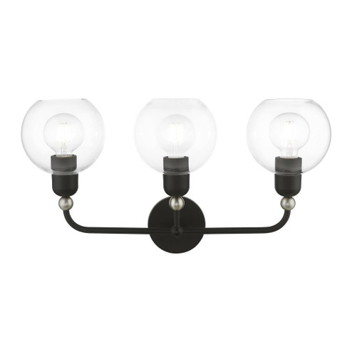 3 Light Black with Brushed Nickel Accents Sphere Vanity Sconce (108|16973-04)