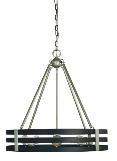 8-LIGHT SATIN PEWTER/MATTE BLACK LUXE CHANDELIER (13751|F-L1123 SP/MBLACK)