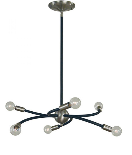 6-Light Brushed Nickel/Matte Black Eloise Chandelier (13751|F-L1056 BN/MBLACK)