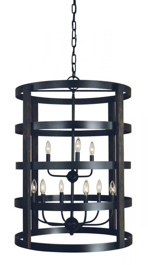 9-Light Matte Black Homestead Chandelier (13751|F-L1009 MBLACK)