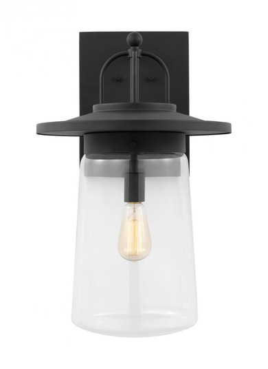 Tybee traditional 1-light outdoor exterior extra-large wall lantern in black finish with clear glass (38|8808901-12)