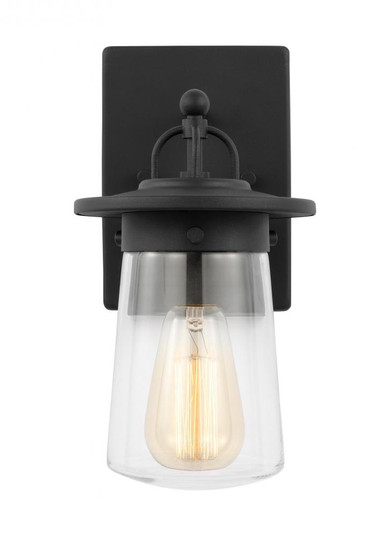 Tybee traditional 1-light outdoor exterior small wall lantern in black finish with clear glass shade (38|8508901-12)