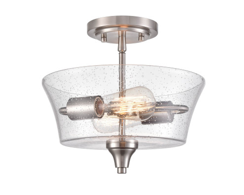 Caily 2-Light Semi-Flush Ceiling Mount Brushed Nickel (670|2110-BN)