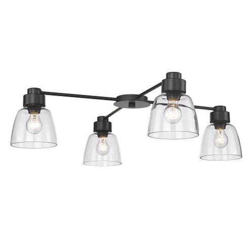 4 Light Flush Mount (36|0314-4FM BLK-CLR)