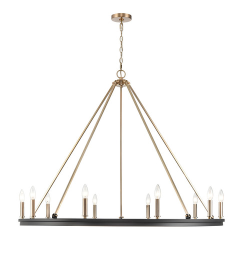 Carruth 1 - Light Chandelier Ceiling Light Matte Black Modern Gold (670|9510-MB/MG)