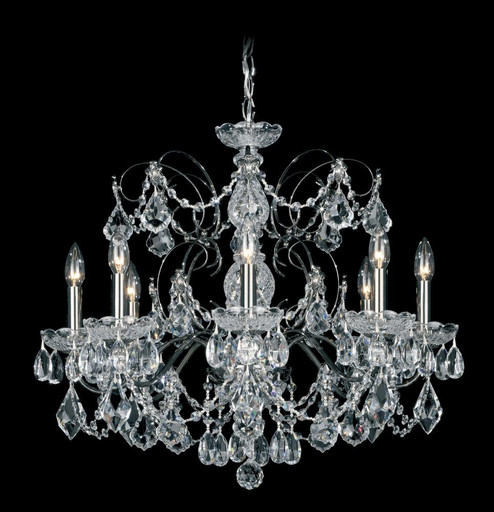 Century 8 Light 120V Chandelier in Black with Clear Heritage Handcut Crystal (168|1707-51)