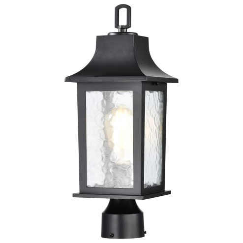 Stillwell Collection Outdoor 17 inch Post Light Pole Lantern; Matte Black with Clear Water Glass (81|60/5957)