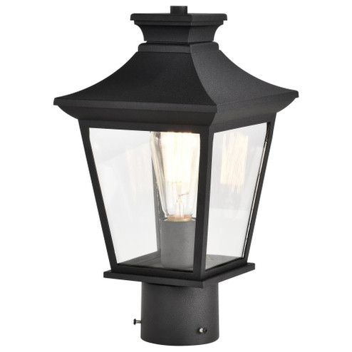 Jasper Collection Outdoor 14 inch Post Light Pole Lantern; Matte Black Finish with Clear Glass (81|60/5745)