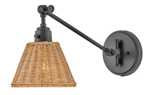 Medium Swing Arm Single Light Sconce (87|3690BK-NAT)
