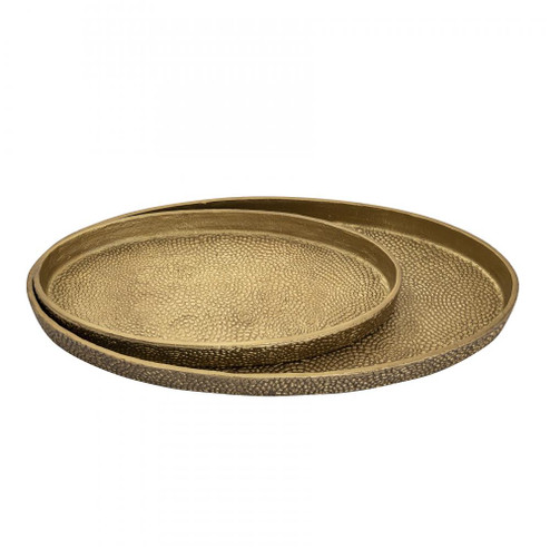 Oval Pebble Tray - Set of 2 Brass (91|H0807-10655/S2)