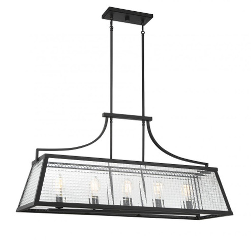 Elias 5-Light Linear Chandelier in Matte Black (641|V6-L1-6841-5-89)