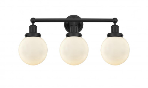 Beacon - 3 Light - 24 inch - Matte Black - Bath Vanity Light (3442|616-3W-BK-G201-6)