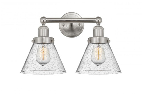 Cone - 2 Light - 17 inch - Brushed Satin Nickel - Bath Vanity Light (3442|616-2W-SN-G44)
