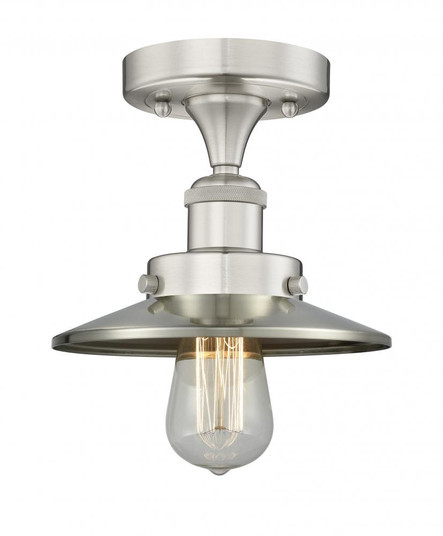Railroad - 1 Light - 8 inch - Brushed Satin Nickel - Semi-Flush Mount (3442|616-1F-SN-M2-SN)