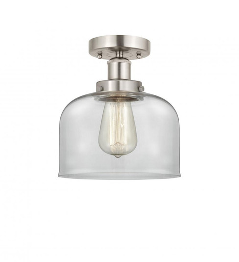 Bell - 1 Light - 8 inch - Brushed Satin Nickel - Semi-Flush Mount (3442|616-1F-SN-G72)
