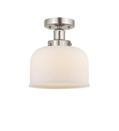 Bell - 1 Light - 8 inch - Brushed Satin Nickel - Semi-Flush Mount (3442|616-1F-SN-G71)