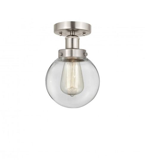 Beacon - 1 Light - 6 inch - Brushed Satin Nickel - Semi-Flush Mount (3442|616-1F-SN-G202-6)