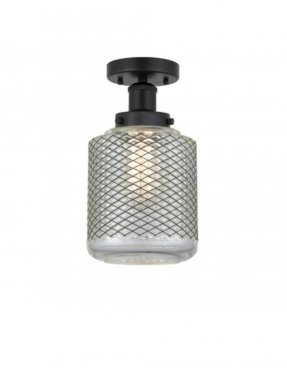 Stanton - 1 Light - 6 inch - Matte Black - Semi-Flush Mount (3442|616-1F-BK-G262)