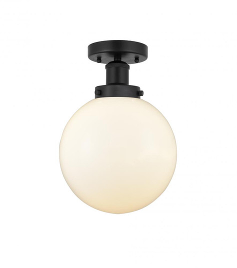 Beacon - 1 Light - 8 inch - Matte Black - Semi-Flush Mount (3442|616-1F-BK-G201-8)