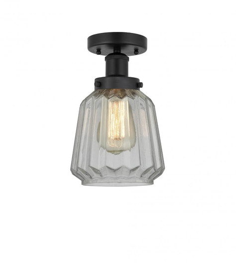 Chatham - 1 Light - 7 inch - Matte Black - Semi-Flush Mount (3442|616-1F-BK-G142)