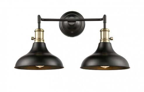 Metro - 2 Light - 23 inch - Black Antique Brass - Bath Vanity Light (3442|443SW-2W-BAB-M15BK-LED)