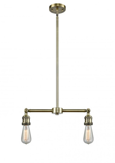 Bare Bulb - 2 Light - 8 inch - Antique Brass - Stem Hung - Island Light (3442|209-AB)