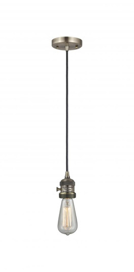 Bare Bulb - 1 Light - 3 inch - Antique Brass - Cord hung - Mini Pendant (3442|201CSW-AB-LED)