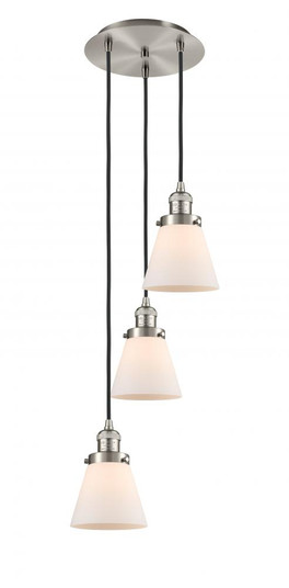 Cone - 3 Light - 13 inch - Brushed Satin Nickel - Cord hung - Multi Pendant (3442|113F-3P-SN-G61)