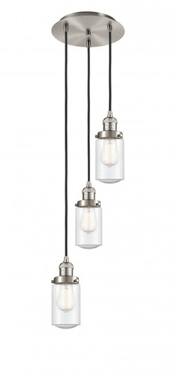 Dover - 3 Light - 11 inch - Brushed Satin Nickel - Cord hung - Multi Pendant (3442|113F-3P-SN-G314)