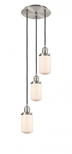 Dover - 3 Light - 11 inch - Brushed Satin Nickel - Cord hung - Multi Pendant (3442|113F-3P-SN-G311)