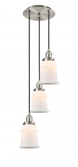 Canton - 3 Light - 13 inch - Brushed Satin Nickel - Cord hung - Multi Pendant (3442|113F-3P-SN-G181)