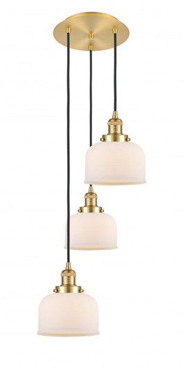 Cone - 3 Light - 14 inch - Satin Gold - Cord hung - Multi Pendant (3442|113F-3P-SG-G71)