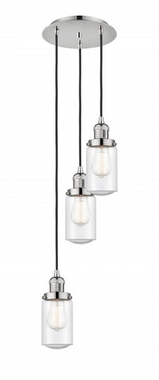 Dover - 3 Light - 11 inch - Polished Nickel - Cord hung - Multi Pendant (3442|113F-3P-PN-G314)