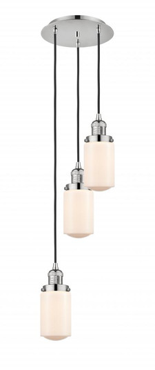 Dover - 3 Light - 11 inch - Polished Nickel - Cord hung - Multi Pendant (3442|113F-3P-PN-G311)
