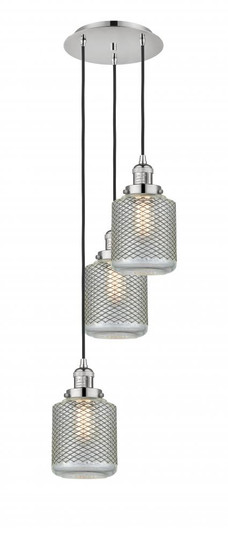 Stanton - 3 Light - 13 inch - Polished Nickel - Cord hung - Multi Pendant (3442|113F-3P-PN-G262)