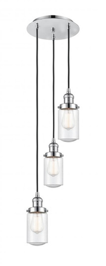 Dover - 3 Light - 11 inch - Polished Chrome - Cord hung - Multi Pendant (3442|113F-3P-PC-G314)