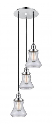Bellmont - 3 Light - 13 inch - Polished Chrome - Cord hung - Multi Pendant (3442|113F-3P-PC-G194)