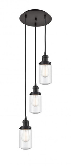 Dover - 3 Light - 11 inch - Oil Rubbed Bronze - Cord hung - Multi Pendant (3442|113F-3P-OB-G314)