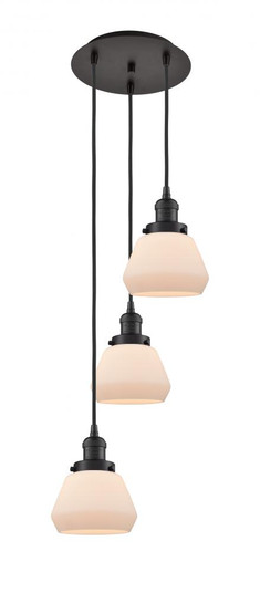 Fulton - 3 Light - 14 inch - Oil Rubbed Bronze - Cord hung - Multi Pendant (3442|113F-3P-OB-G171)