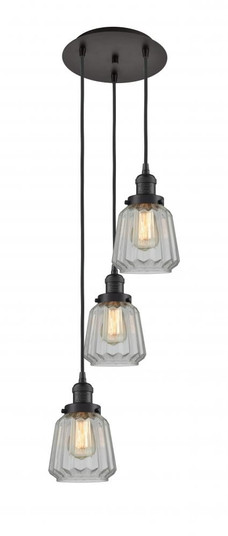 Chatham - 3 Light - 14 inch - Oil Rubbed Bronze - Cord hung - Multi Pendant (3442|113F-3P-OB-G142)