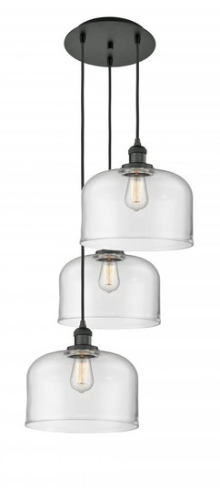 Cone - 3 Light - 18 inch - Matte Black - Cord hung - Multi Pendant (3442|113F-3P-BK-G72-L)