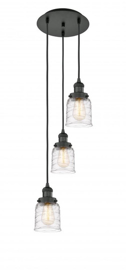 Bell - 3 Light - 12 inch - Matte Black - Cord hung - Multi Pendant (3442|113F-3P-BK-G513)