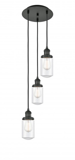 Dover - 3 Light - 11 inch - Matte Black - Cord hung - Multi Pendant (3442|113F-3P-BK-G312)