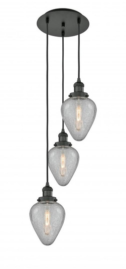 Geneseo - 3 Light - 13 inch - Matte Black - Cord hung - Multi Pendant (3442|113F-3P-BK-G165)