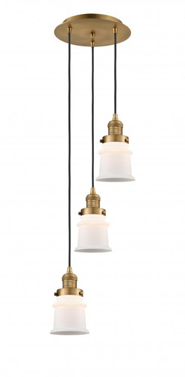 Canton - 3 Light - 12 inch - Brushed Brass - Cord hung - Multi Pendant (3442|113F-3P-BB-G181S)
