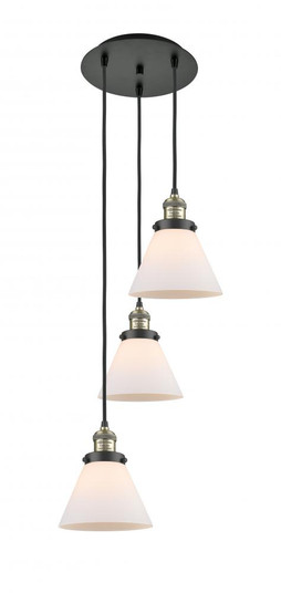 Cone - 3 Light - 14 inch - Black Antique Brass - Cord hung - Multi Pendant (3442|113F-3P-BAB-G41)