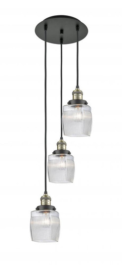 Colton - 3 Light - 12 inch - Black Antique Brass - Cord hung - Multi Pendant (3442|113F-3P-BAB-G302)
