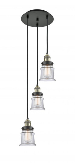 Canton - 3 Light - 12 inch - Black Antique Brass - Cord hung - Multi Pendant (3442|113F-3P-BAB-G182S)